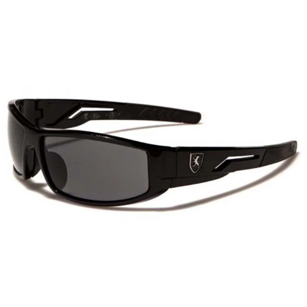 Golf Driving Biker Cycling Mens Stylish Wrap Sport Sunglasses Black Frame